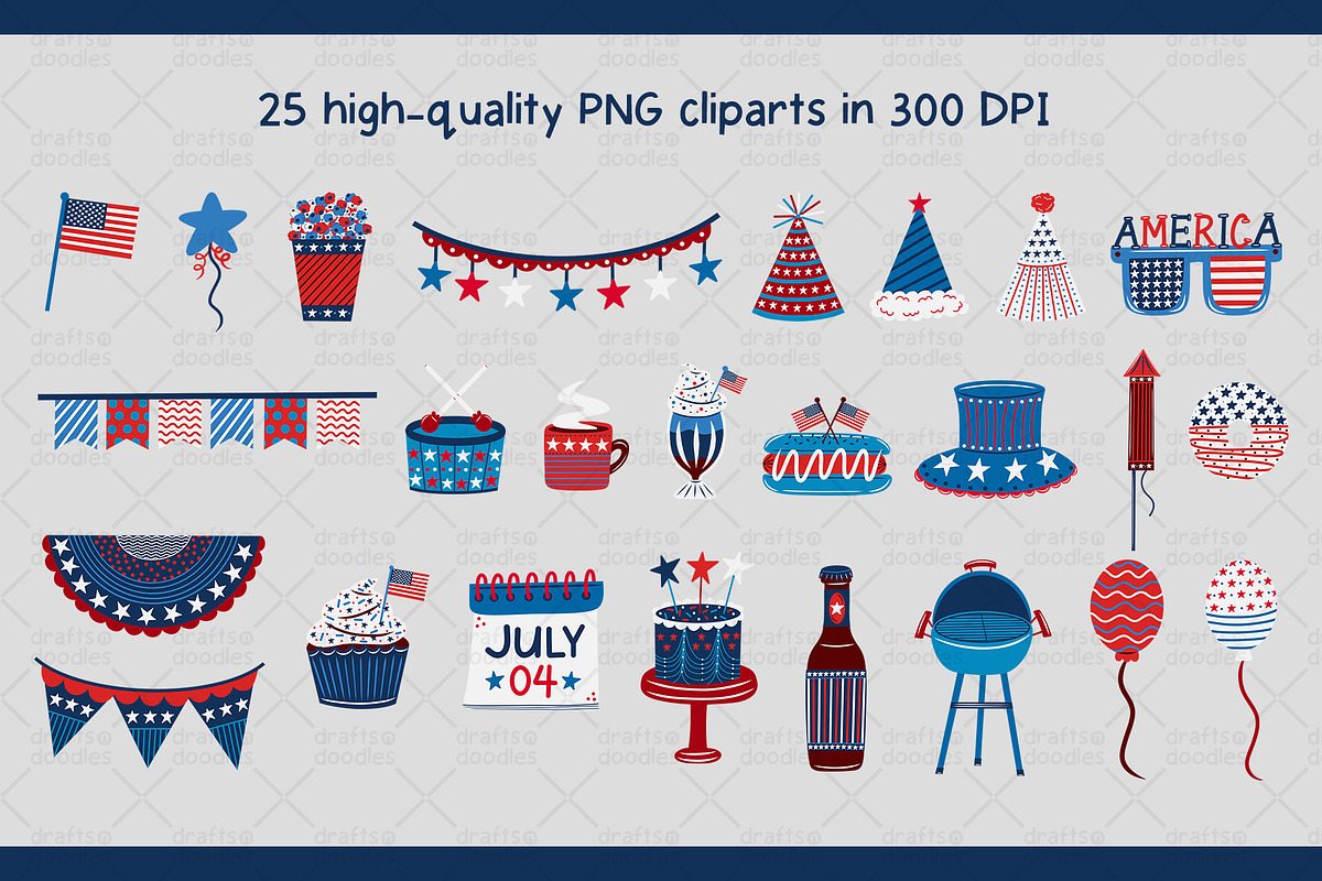 4th of July Clipart Set, an Object Graphic by Drafts n Doodles (Photo 2 of 3)