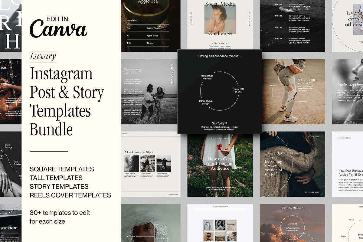 Luxury Social Media Templates pt. 2, a Social Media Template by Brand & Bloom