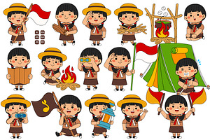 Kawaii Girl Scout Student Activities, an Education Illustration by MEDZ