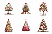 Whimsical Christmas Tree Clipart, an Illustration by SinaCreation (Thumbnail 3 of 7)