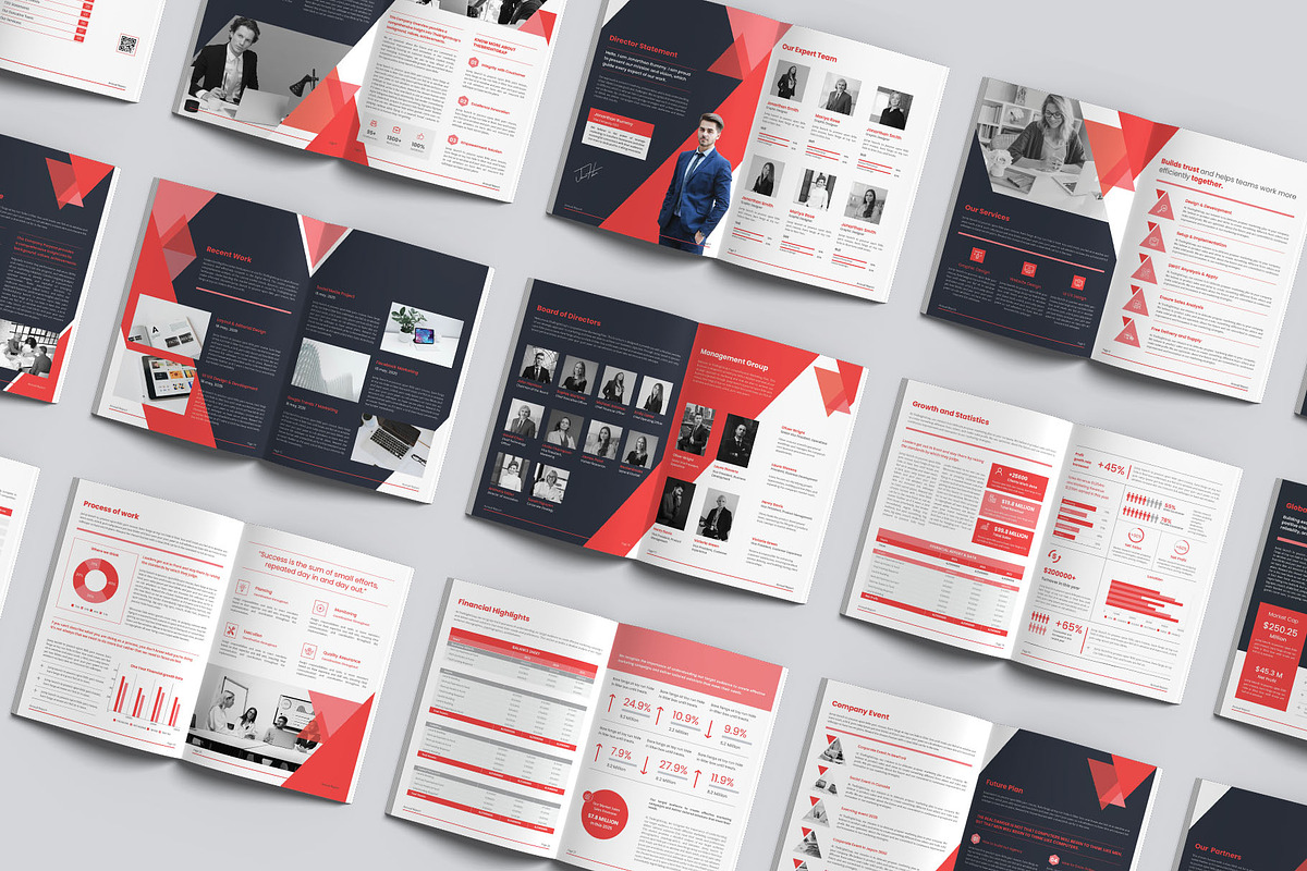 32-page Annual Report Brochure Word, a Brochure Template by TheBrightGrap (Photo 3 of 6)