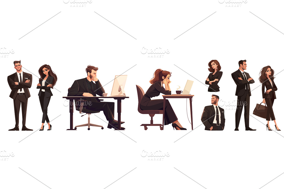 Businessman businesswoman cartoon, a Person Illustration by Stock-Smart-Start