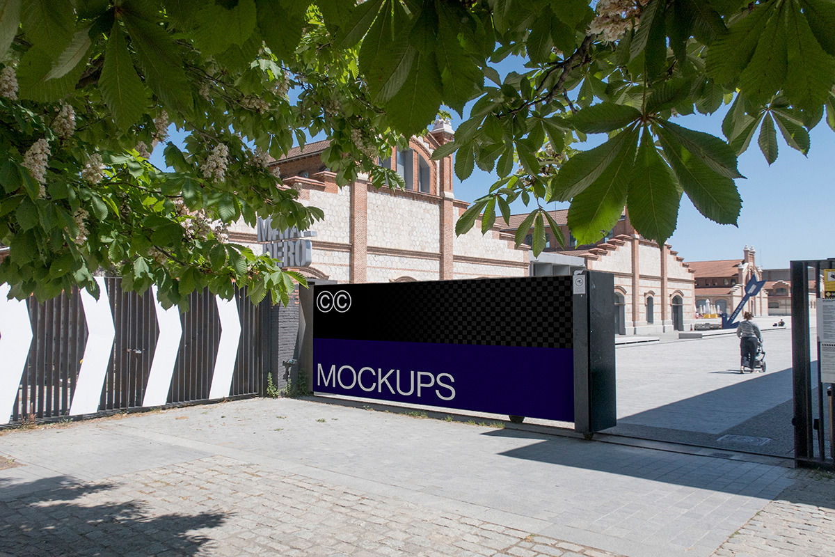 Madrid Gate Sign Mockup S014, an Advertising Mockup by CC Mockups (Photo 2 of 3)