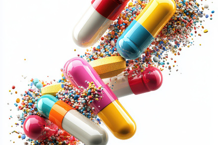 3D rendering of colorful pills and t, a Background Photo by Pixeness