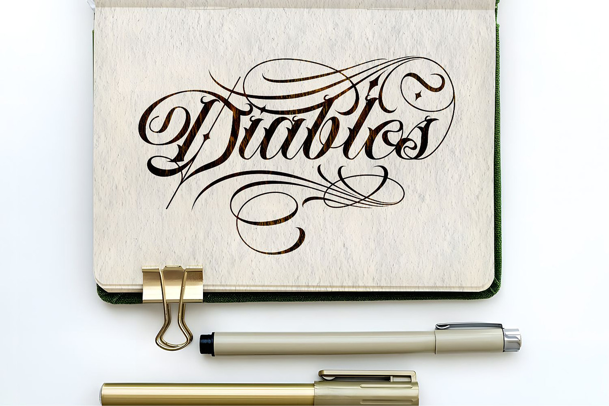 Ulgiora Edgy and  Luxurious Tattoo, a Script Font by WhymoreArt (Photo 7 of 12)