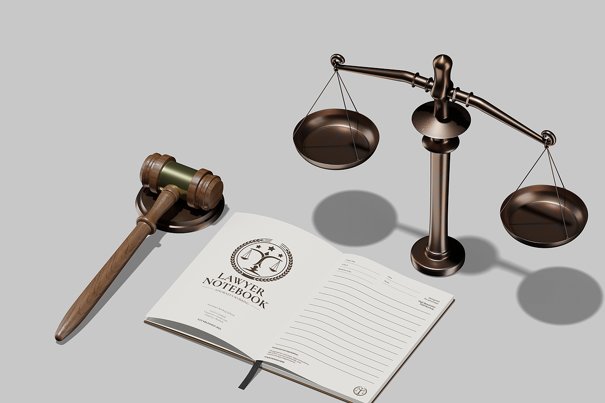 Lawyer Notebook Mockup, a Books & Magazine Mockup by Bartama Graphic (Photo 2 of 5)