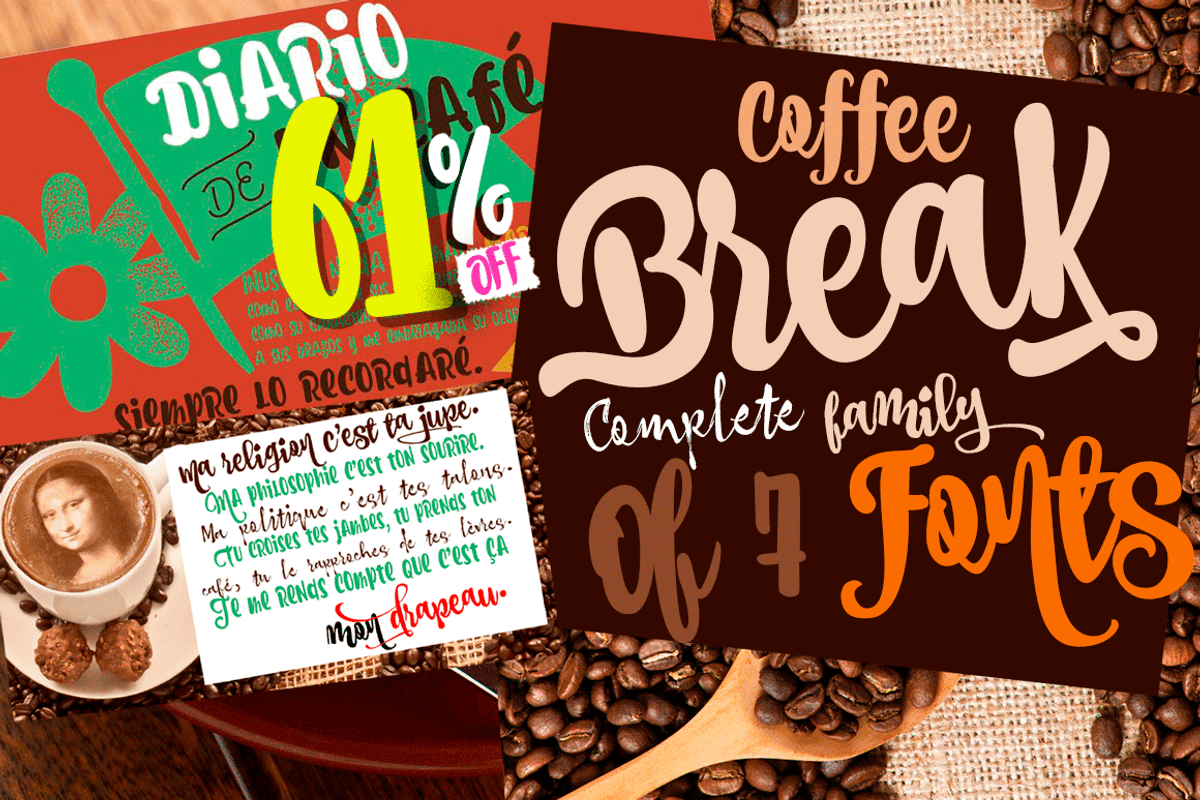 CoffeeBreak Type Family / 8 Fonts, a Script Font by Andinistas Fonts (Photo 6 of 11)