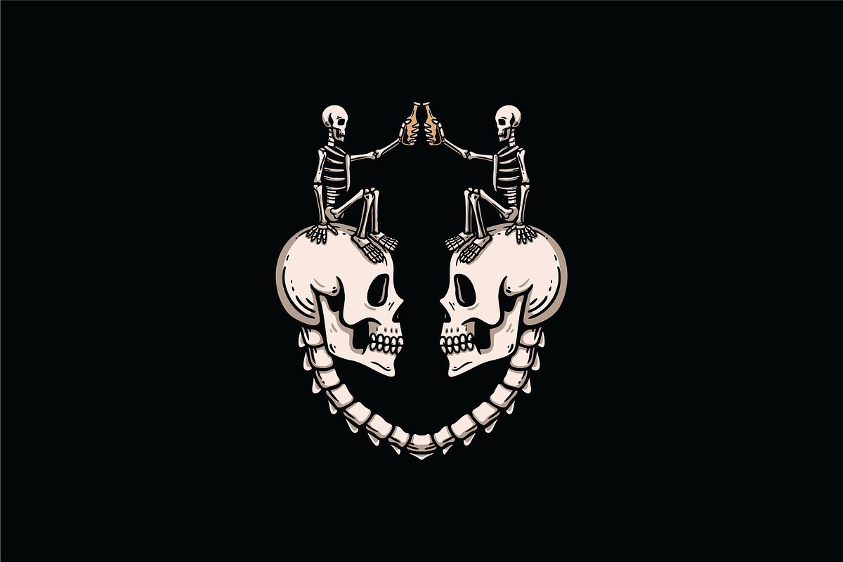Skeleton Cheers, an Illustration by nomlimo.com (Photo 1 of 3)