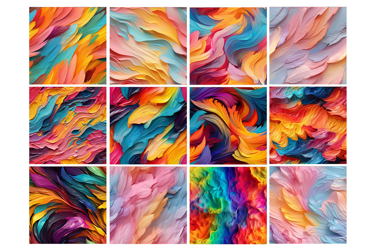 Colorful Oil Paint Strokes Pattern, a Pattern Graphic by Forhadx5 (Photo 7 of 14)