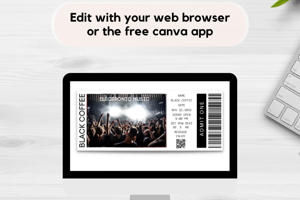Editable Concert Ticket Template, an Invitation Template by YasdeyDesigns (Photo 6 of 8)