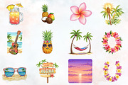 Hawaiian Summer Sublimation Clipart, an Illustration by RobertsArt (Thumbnail 2 of 7)