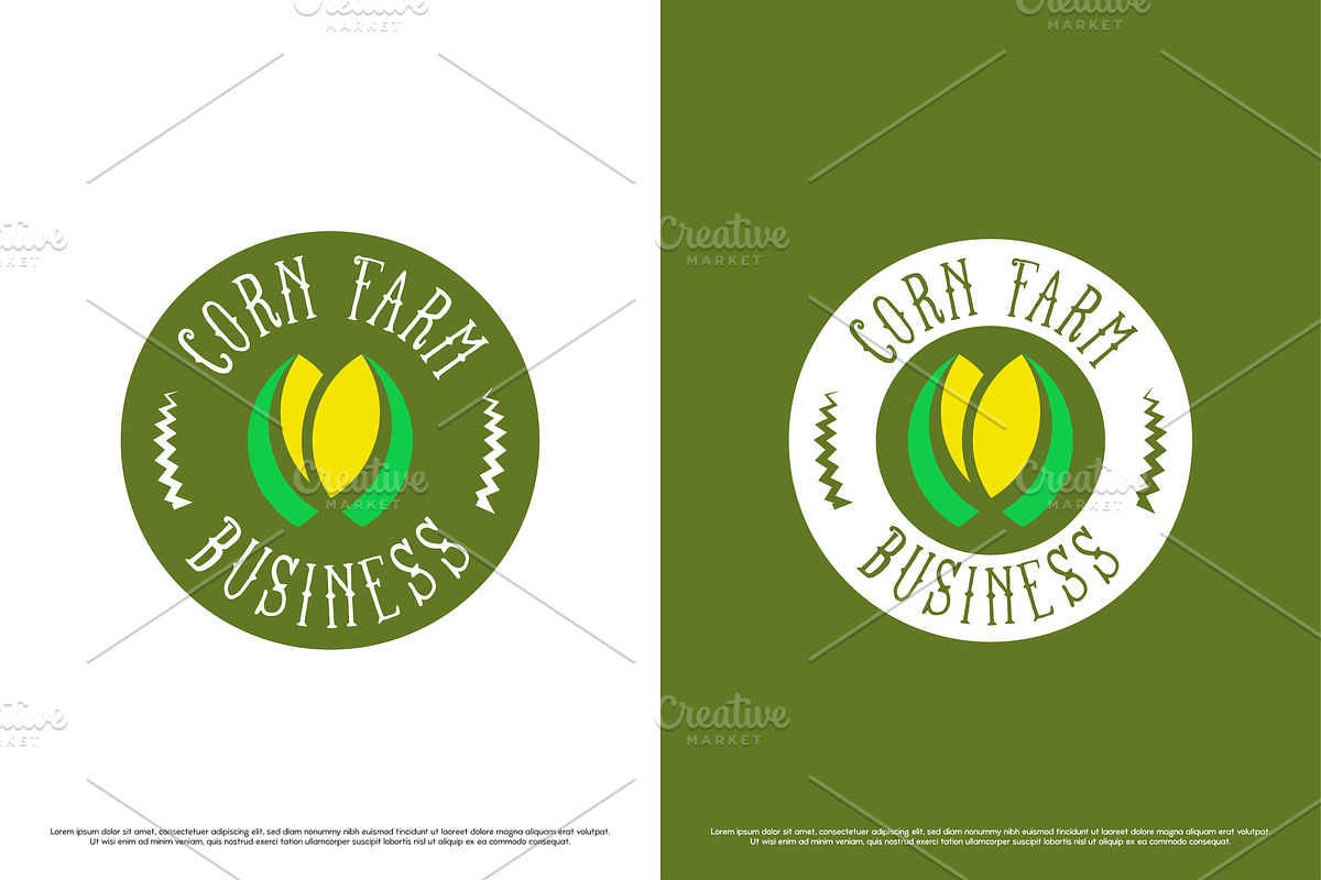Corn Farm Stamp Logo Design Icon, a Branding & Logo Template by Morvana Crew