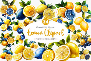 Yellow & Blue Lemon Sublimation PNG, an Illustration by SinaCreation