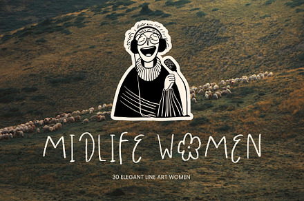 Midlife Women: Hand-Drawn Line Art, a Person Illustration by Veyla