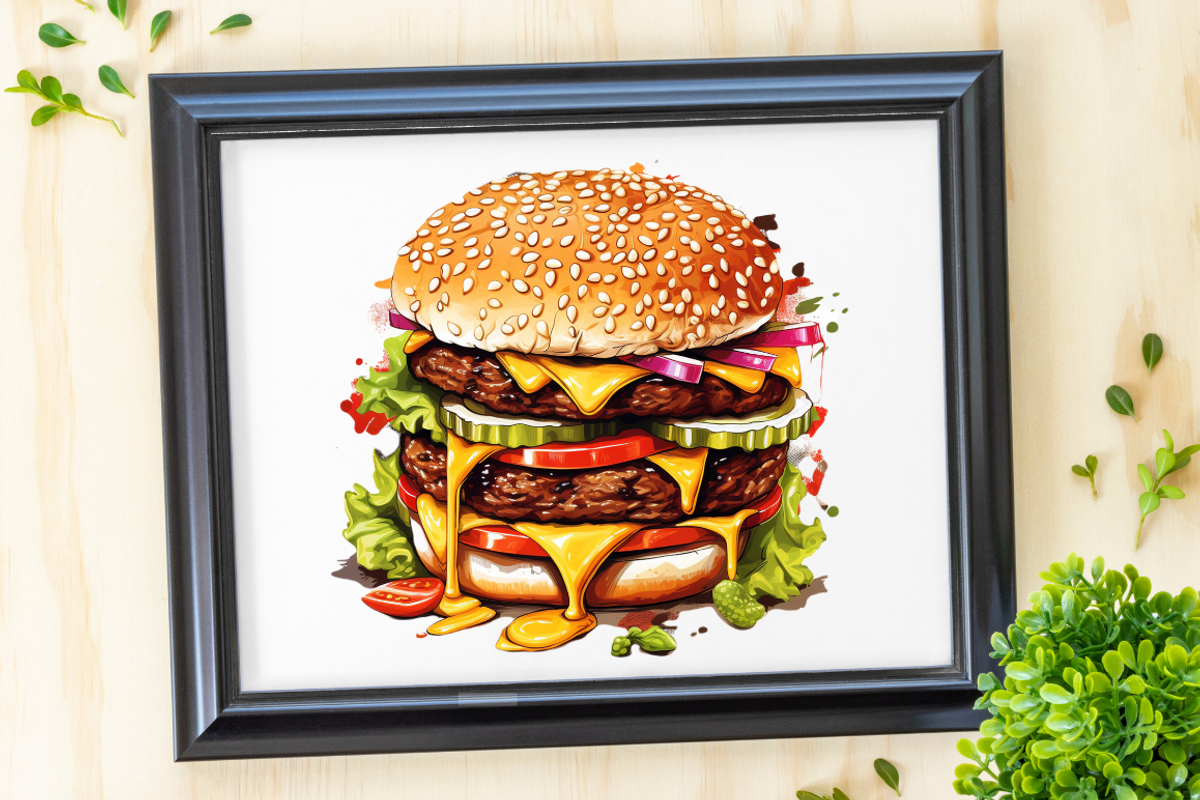 Big Hamburgers Sublimation Clipart, an Object Graphic by Regulrcrative (Photo 9 of 9)