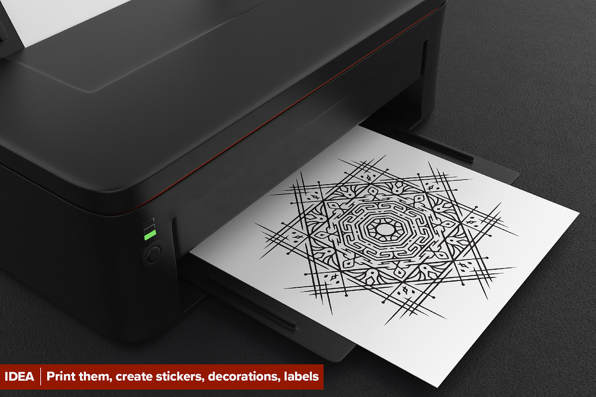 300 Vector Mandala Ornaments, a Decorative Illustration by pixaroma (Photo 45 of 49)