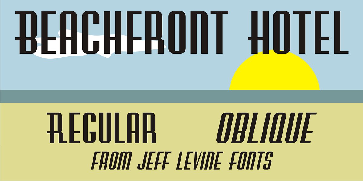 Beachfront Hotel JNL, a Sans Serif Font by Jeff Levine Fonts
