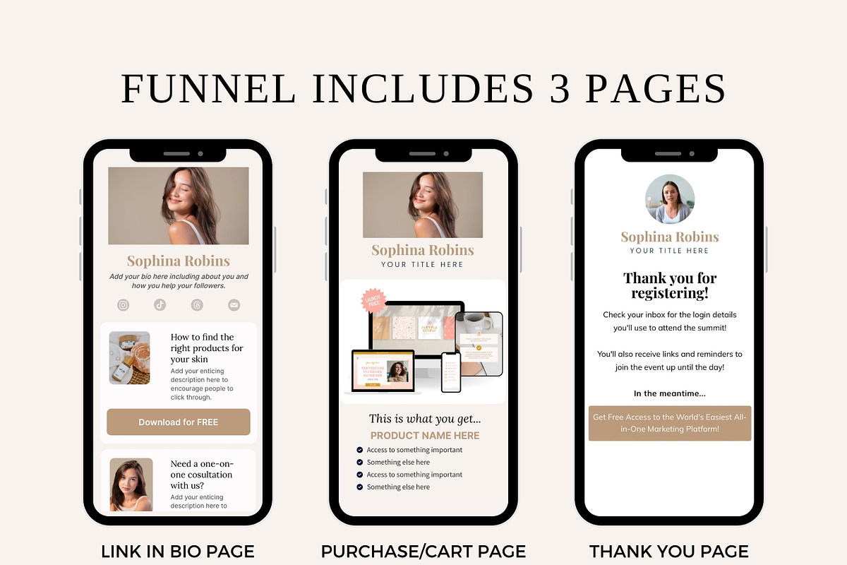 Systeme.io Link in Bio Template, a Landing Page Template by Ciera Design Templates (Photo 2 of 10)