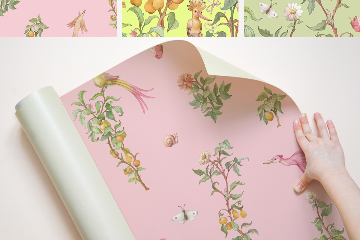 Watercolor plants Graphics patterns, a Pattern Graphic by TanyaSchuka (Photo 3 of 12)