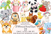 2D Whimsical Animal Clipart, a Seasonal Illustration by Design Market (Thumbnail 1 of 3)