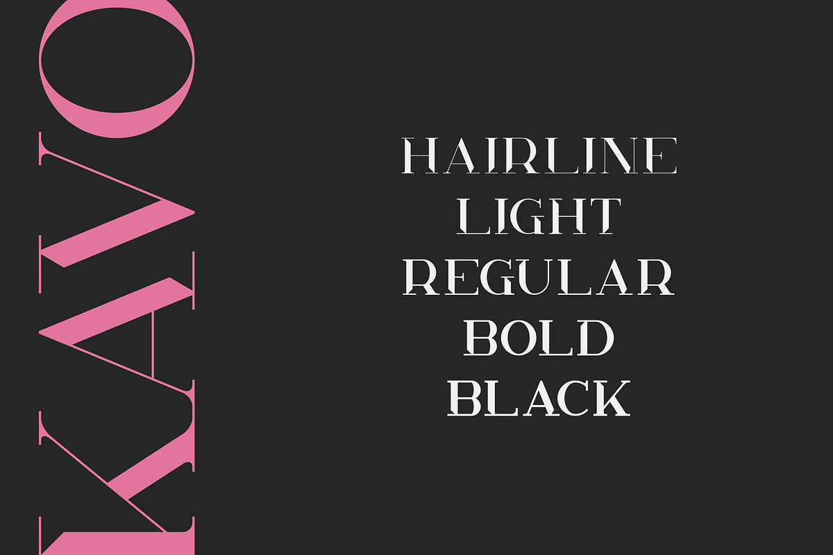 Kavo Styled Serif Typeface | 5 fonts preview 2