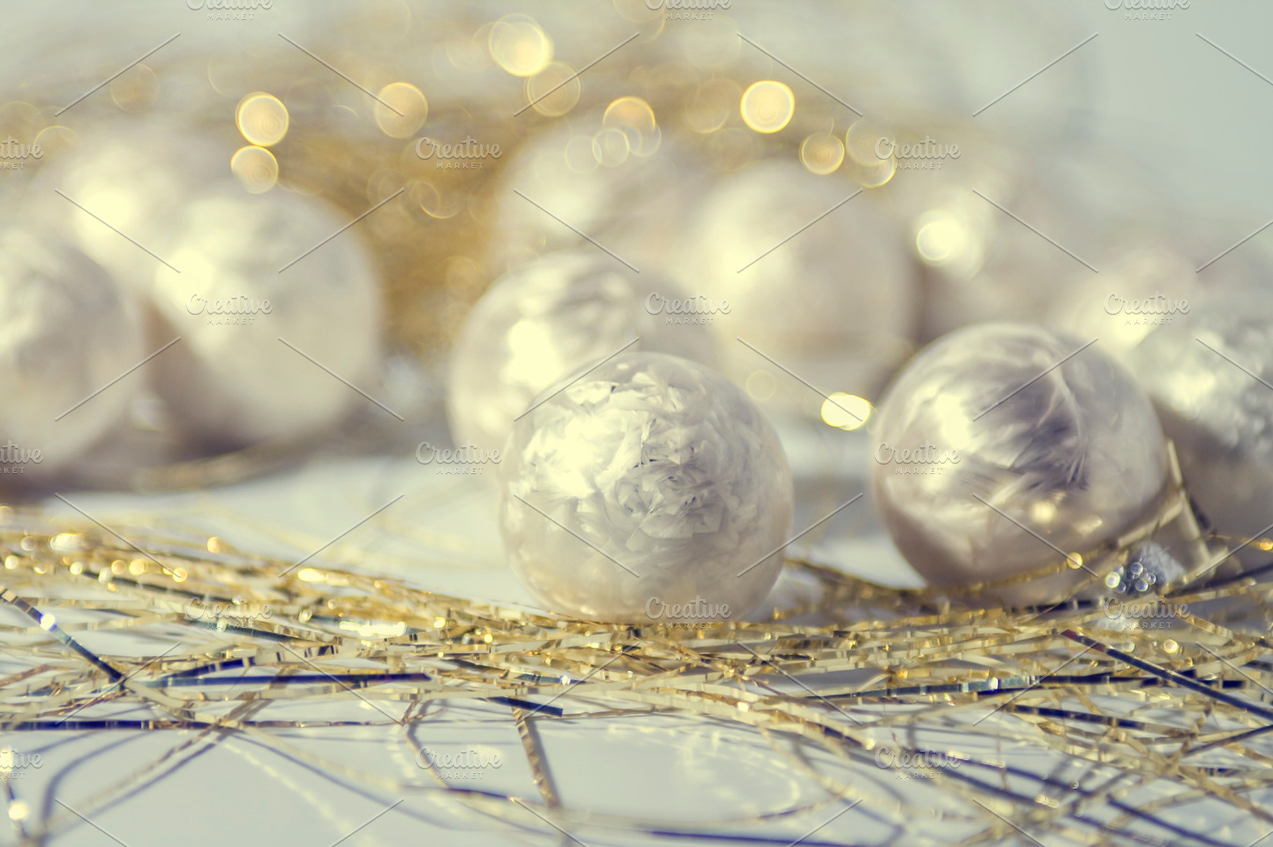 White Christmas Baubles