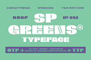 SP GREENS Font Display, a Sans Serif Font by Sup.Port Studio (Thumbnail 1 of 13)