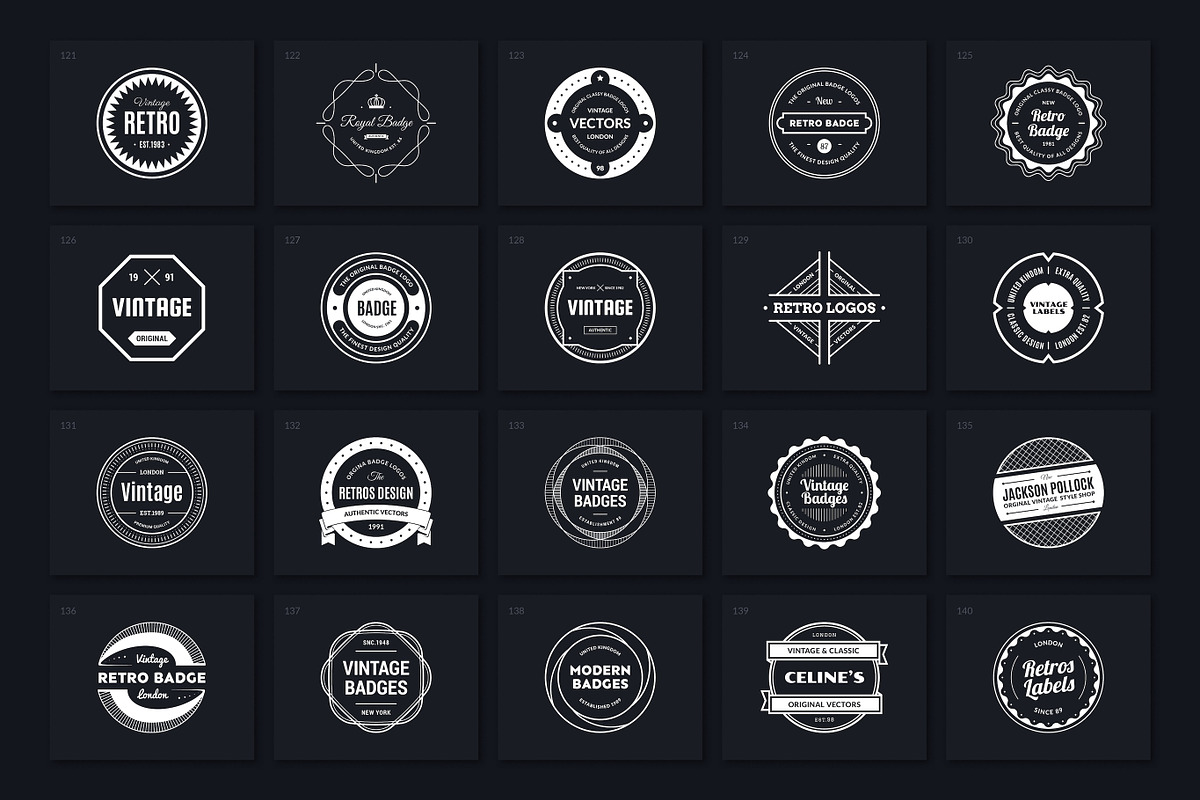 200 Retro Badges, a Branding & Logo Template by Amito Vectors (Photo 8 of 11)