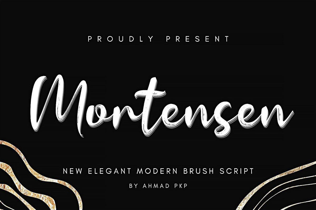 Mortensen - Modern Brush Font, a Script Font by Ahmad Pkp Studio (Photo 1 of 9)