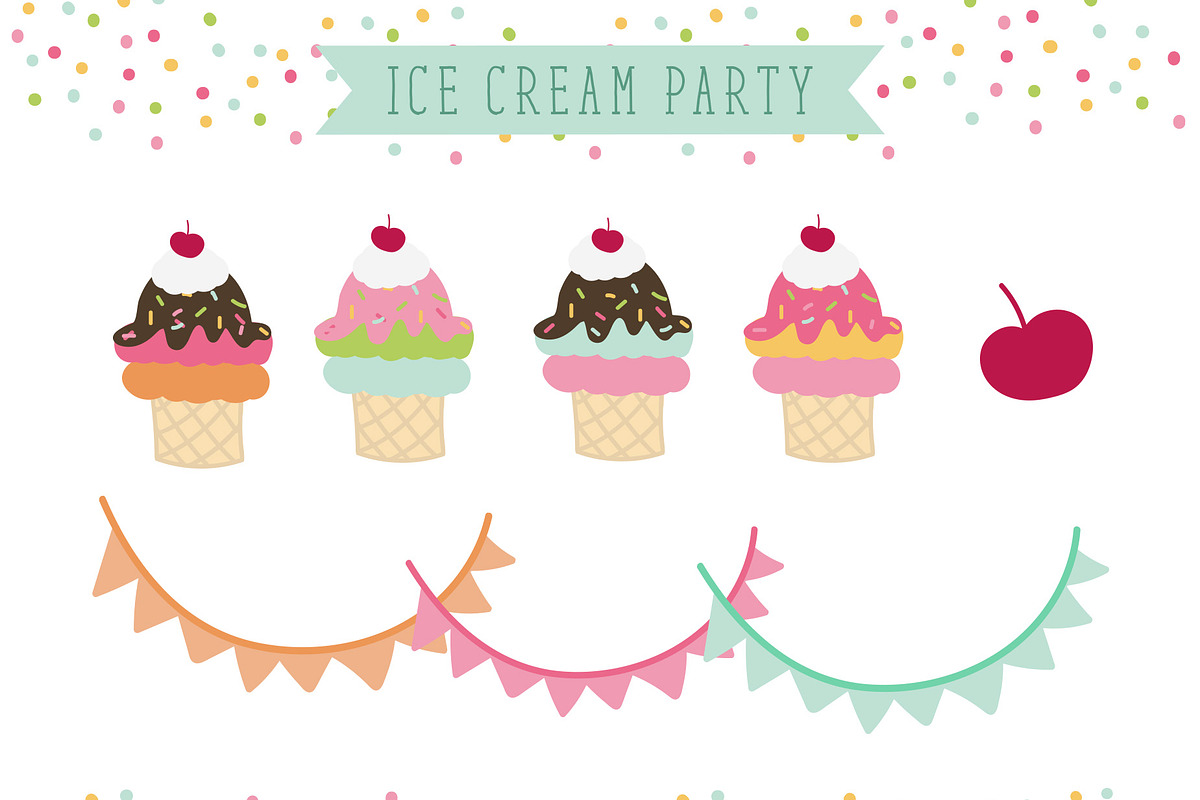 Ice Cream Clip Art, an Illustration by Hello Muse Design (Photo 2 of 3)