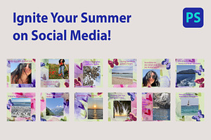 Summer Vibes, a Social Media Template by Digital illustration shop