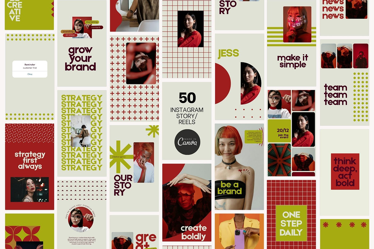 Bold Red Instagram Template Kit, a Social Media Template by Yaaas Design (Photo 7 of 12)