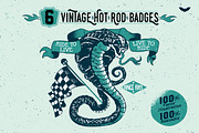6 Vintage Hot Rod Badges, a Branding & Logo Template by PaperBat (Thumbnail 1 of 5)