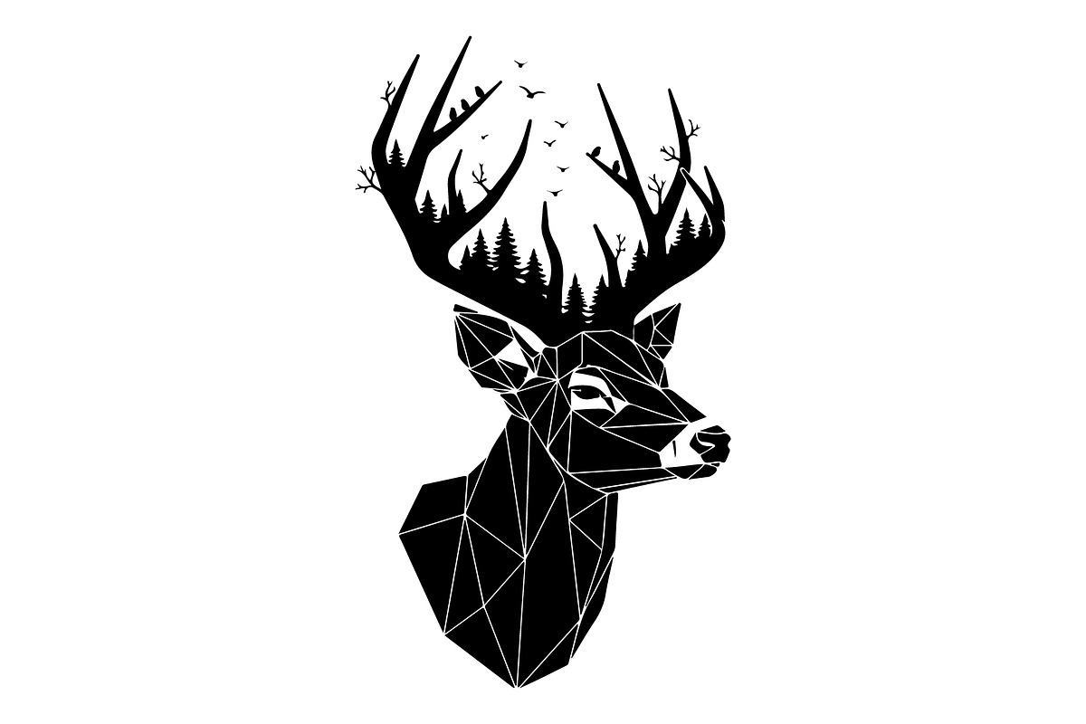 Deer Antler Silhouette Bundle, an Object Illustration by yasushie (Photo 10 of 31)