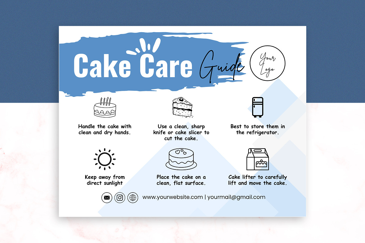 Cake Care Guide Editable Template, a Templates & Theme by Snapybiz (Photo 3 of 17)