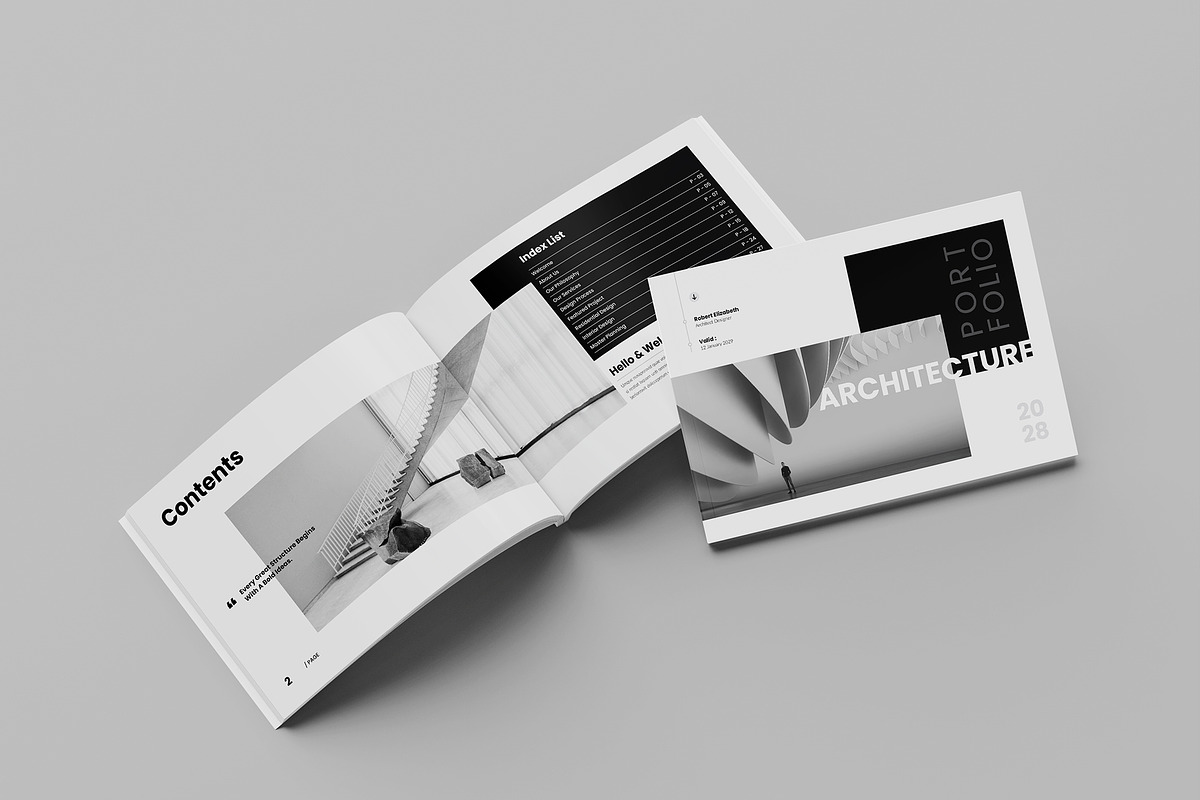 Architecture Portfolio Template, a Brochure Template by Spark_Creative (Photo 2 of 12)
