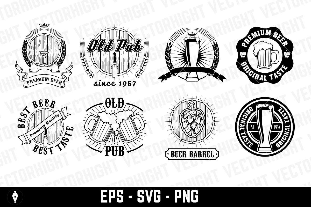 Set of beer labels, badges and desig, a Branding & Logo Template by Vectorhight (Photo 3 of 3)