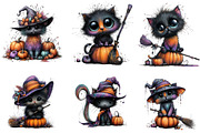 Whimsical black cat Clipart, an Illustration by CreationArt (Thumbnail 4 of 5)