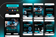 AI Assistant Instagram Carousel, a Social Media Template by Jiwstudio (Thumbnail 1 of 4)