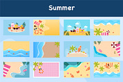 Summer background design vector set, a Decorative Illustration by foxndeer (Thumbnail 1 of 4)