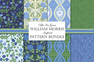 William Morris Blue & Green Pattern2