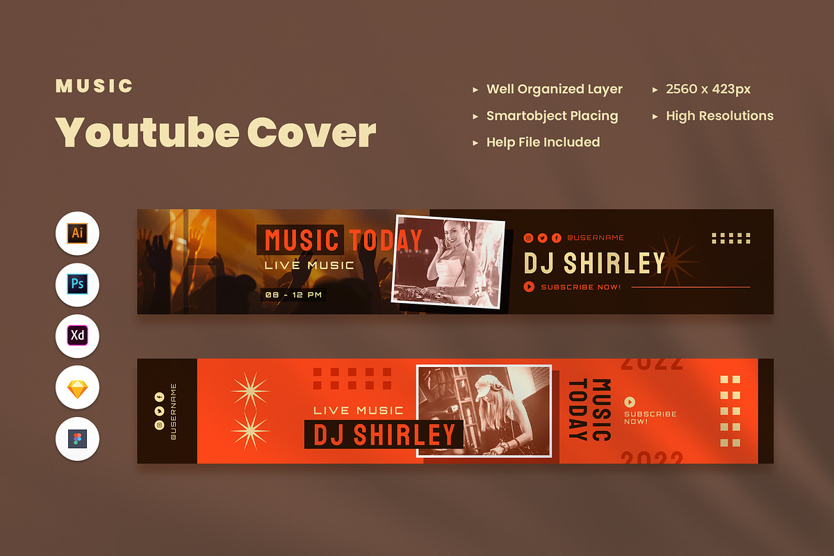Music Youtube Cover, a Social Media Template by Rahardi Creative (Photo 1 of 4)