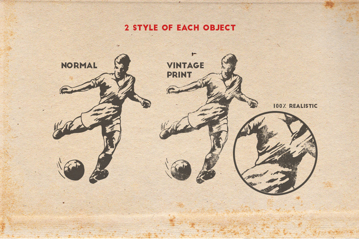 145 Sport objects + 2 FONT FOR FREE!, an Object Graphic by Vintage Voyage Supply (Photo 2 of 5)