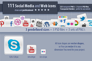 111 Social Media and Web Icons