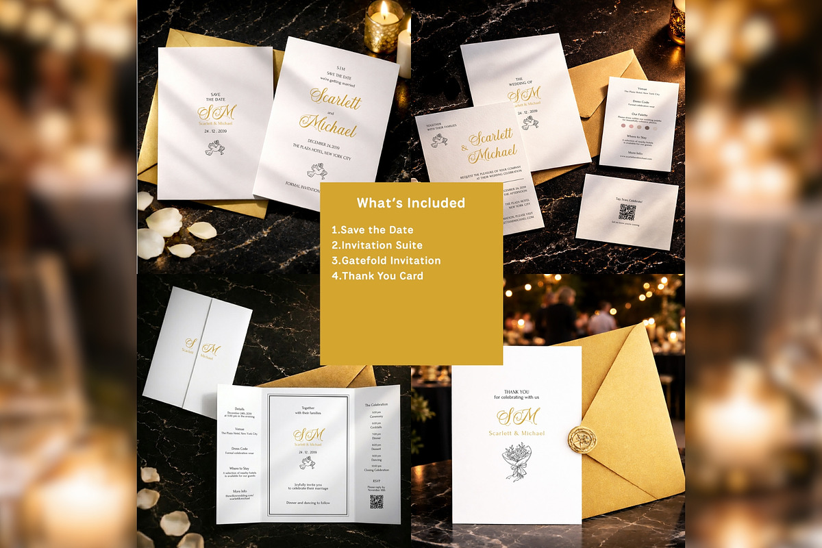 Luxury Invitation Bundle Canva bd004, a Stationery Template by TyphoonStudio (Photo 2 of 4)