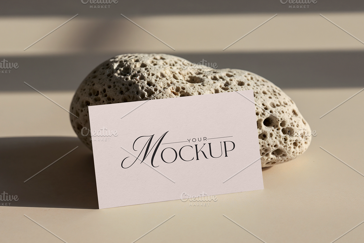 Beige Stone Business Card Mockup, a Product Mockup by aana_flavs (Photo 1 of 2)