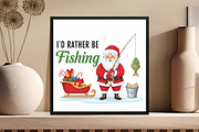 Funny Santa Fishing Christmas PNG, an Illustration by Black Bird Studio (Thumbnail 4 of 4)