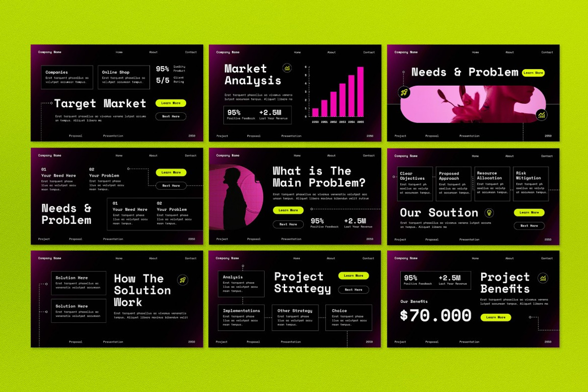 Black Pink Business Proposal PPT, a Presentation Template by graphicook (Photo 3 of 4)