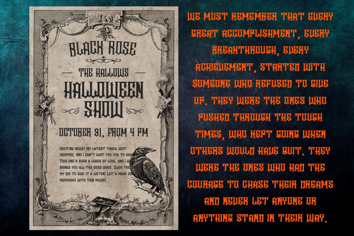 Velgrynd - Display Blackletter Font, a Blackletter Font by Dhabee (Photo 15 of 17)