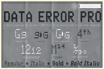 Data Error Pro Family, a Font by Astigmatic